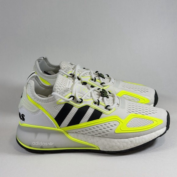 Adidas Size-7 ZX 2K Boost J White & Volt Athletic Training Shoes NEW main image 6